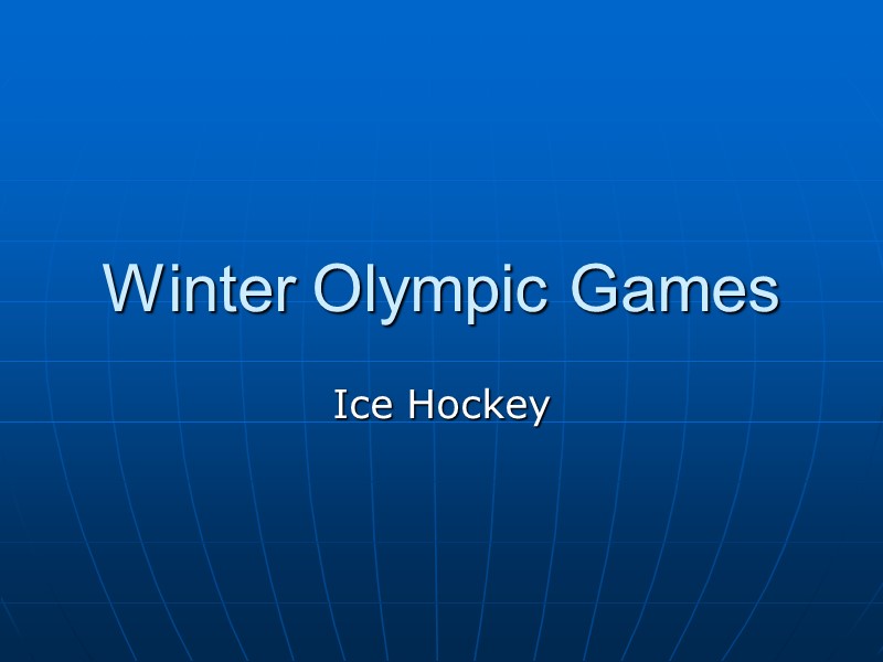 Winter Olympic Games Ice Hockey